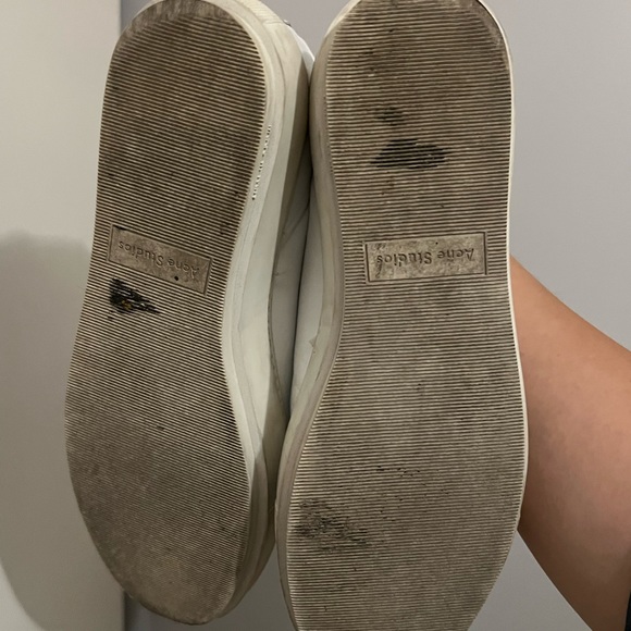 Acne Studios Adriana Cap Toe White Leather Sneaker Size 10 IT 40 - Picture 3 of 12